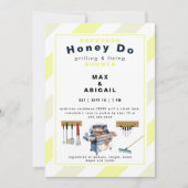 Grillen & Fixieren der Dusche für gelbe Paare Einladung (Vorderseite)