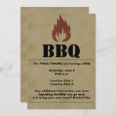 Grillen Flame Einladung (Vorne/Hinten)