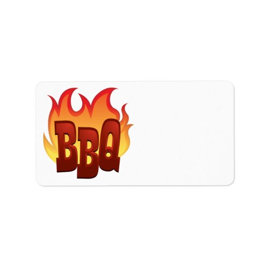 Grillen-Flamme-Design Adressaufkleber (Vorne)