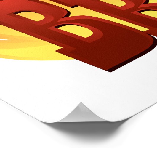 Grillen-Flamme-Design Poster (Ecke)