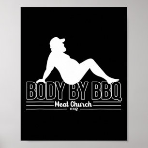 Grillen Fleisch von Kirche Byrbecue Daddy Funny Co Poster