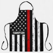 Grillen für den Feuerwehrmann Personalisiert dünne Schürze (Vorderseite)