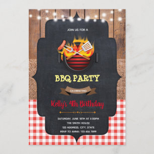 GRILLEN Geburtstagsbaby Dusche Party Einladung