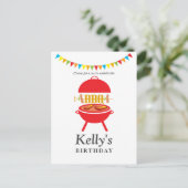 Grillen Geburtstagsparty, Grill, Grillen Grill, Einladungspostkarte (Stehend Vorderseite)