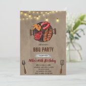 Grillen Geburtstagsveranstaltung Einladung (Stehend Vorderseite)