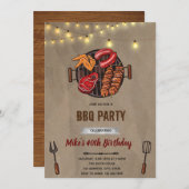Grillen Geburtstagsveranstaltung Einladung (Vorne/Hinten)