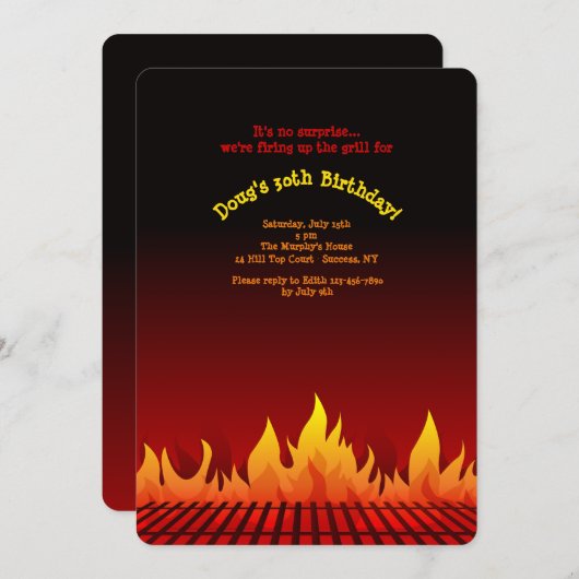 GRILLEN Grating Invasion Einladung (Vorne/Hinten)