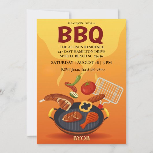 GRILLEN Grill Cookie Summer Party Einladung (Vorderseite)