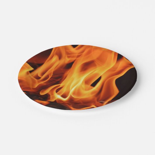 GRILLEN Grill-Feuer-Flammen Pappteller (Schrägansicht)