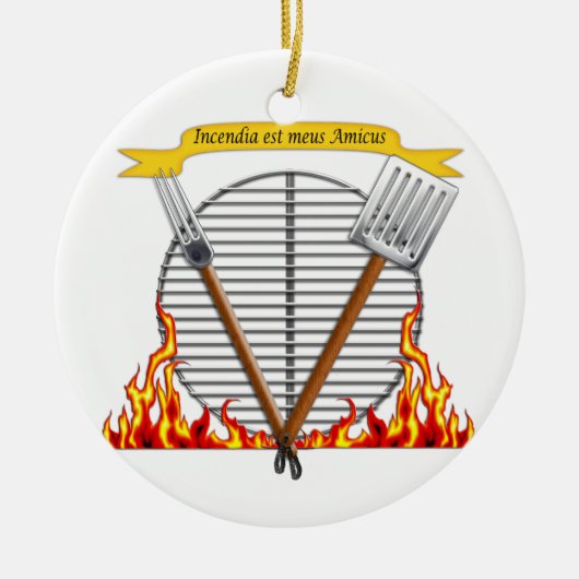 GRILLEN Grill-königliches Wappen Keramik Ornament (Vorne)