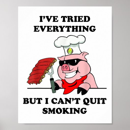 Grillen Grill Master Cant beendet Rauchen Fleisch Poster (Vorne)