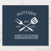 GRILLEN Grill Master Personalisiert Bester Vater V Bierflaschenetikett (Einzelnes Label)