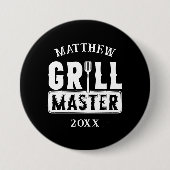 GRILLEN Grill Master Personalisiert Bester Vater V Button (Vorderseite)