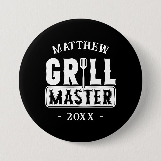 GRILLEN Grill Master Personalisiert Bester Vater V Button (Vorderseite)