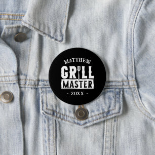 GRILLEN Grill Master Personalisiert Bester Vater V Button