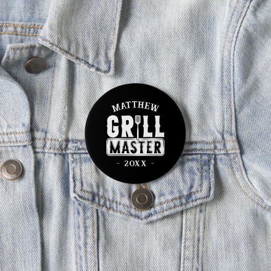 GRILLEN Grill Master Personalisiert Bester Vater V Button (Beispiel)