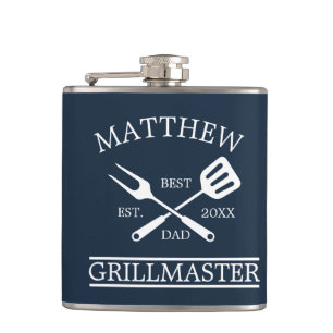 GRILLEN Grill Master Personalisiert Bester Vater V Flachmann
