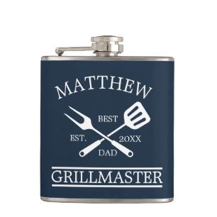 GRILLEN Grill Master Personalisiert Bester Vater V Flachmann