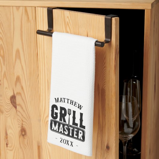 GRILLEN Grill Master Personalisiert Bester Vater V Geschirrtuch (Drittel gefaltet)