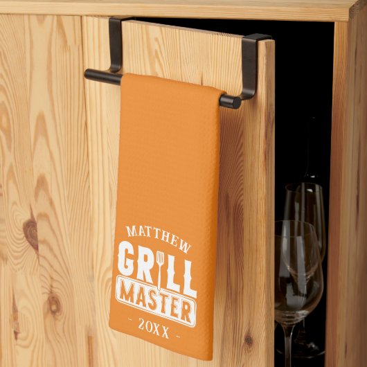 GRILLEN Grill Master Personalisiert Bester Vater V Geschirrtuch (Drittel gefaltet)