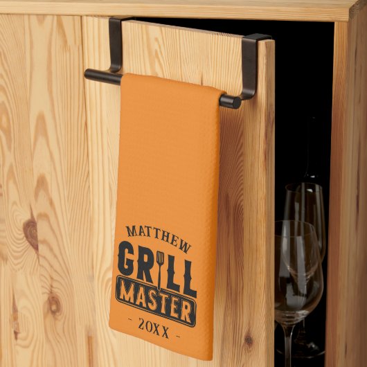 GRILLEN Grill Master Personalisiert Bester Vater V Geschirrtuch (Drittel gefaltet)