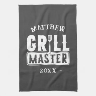 GRILLEN Grill Master Personalisiert Bester Vater V Geschirrtuch