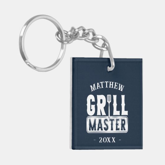 GRILLEN Grill Master Personalisiert Bester Vater V Schlüsselanhänger (Vorderseite links)