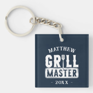 GRILLEN Grill Master Personalisiert Bester Vater V Schlüsselanhänger