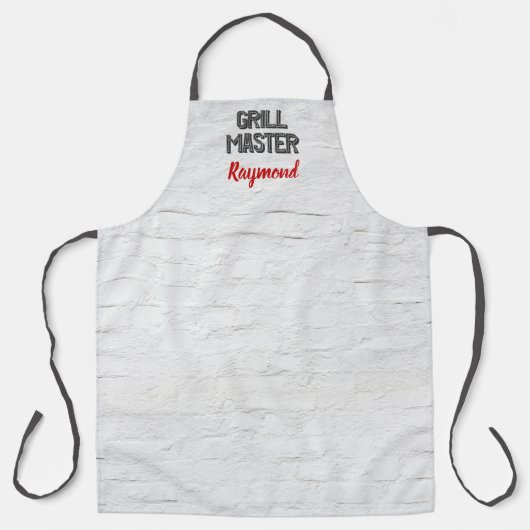 GRILLEN Grill Master Rustic White Brick Wall Mens Schürze (Vorderseite)
