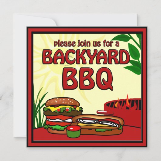 Grillen Grill Picnic Einladung (Vorderseite)