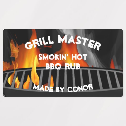 GRILLEN Grill Rub Smokin Hot 2,6 x 1,5" Labels Etiketten (Design 1)