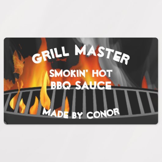 GRILLEN Grill Sauce Smokin Hot 2.6 x 1.5" Etiketten (Design 1)