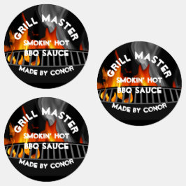 GRILLEN Grill Sauce Smokin Hot Circle Labels Etiketten