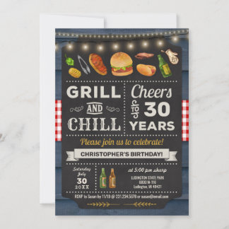 Grillen Grill und Chill Birthday Einladung