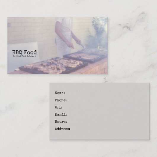 GRILLEN Grilled Food Summer Outdoor Cookout Visitenkarte (Vorne/Hinten)