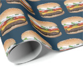Grillen Grilled Hamburger Feinschmecker Geschenkpapier (Rolleneckpunkt)