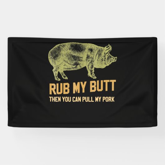 GRILLEN| GRILLEN Grill Pig Funny Schweinefleisch-I Banner (Horizontal)