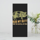 GRILLEN| GRILLEN Grill Pig Funny Schweinefleisch-I Menükarte (Stehend Vorderseite)