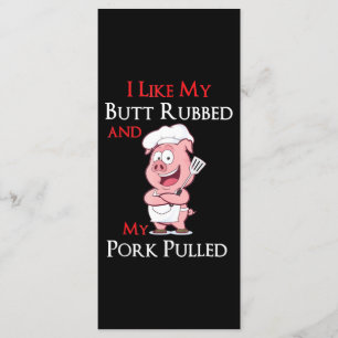 GRILLEN GRILLEN Ich mag meinen Hintern Rubbed und Menükarte