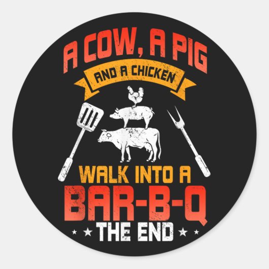 Grillen Grillen Lover Barbecue Koch Grill Funny Runder Aufkleber (Vorderseite)