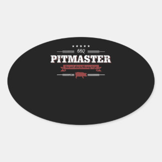 GRILLEN| GRILLEN Pitmaster niedrig und langsam ist Ovaler Aufkleber