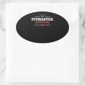 GRILLEN| GRILLEN Pitmaster niedrig und langsam ist Ovaler Aufkleber (Tasche)