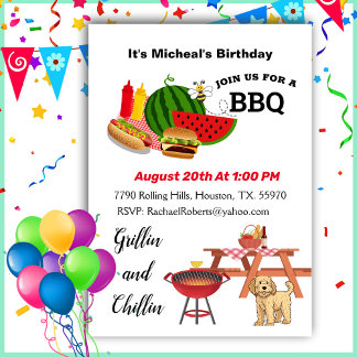 Grillen Grillin & Chillin Einladung zum Geburtstag