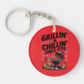 Grillen "Grillin' & Chillin" seit 1776 Schlüsselanhänger (Vorderseite)