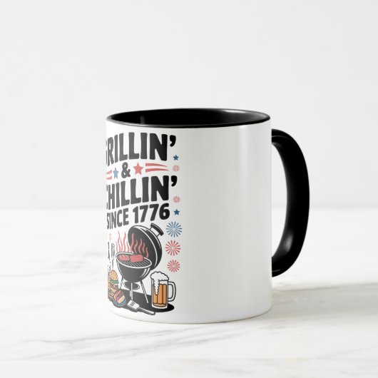 Grillen "Grillin' & Chillin" seit 1776 Tasse (VorderseiteRechts)