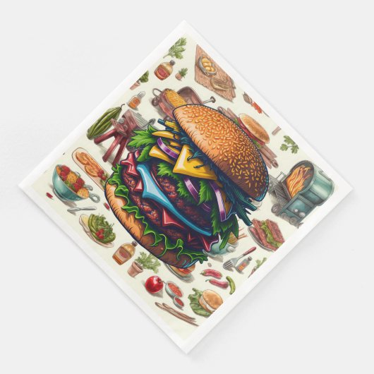 GRILLEN Grilling Paper Dinner Napkins Serviette (Ecke)