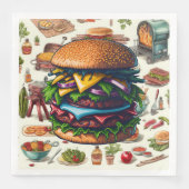 GRILLEN Grilling Paper Dinner Napkins Serviette (Vorderseite)