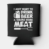 GRILLEN Grilling Wollte trinken Bier etwas Fleisch Dosenkühler (Vorderseite)