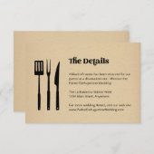 GRILLEN Hochzeitsinformationen - Umschließungskart Begleitkarte (Vorne/Hinten)