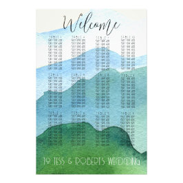 Grillen Hochzeitssitzdiagramm für Wasserfarben-Hüg Fotodruck